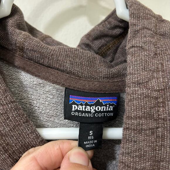 Patagonia Mens Sz Small Brown Geodesic Flying Fish Lightweight Hooded Sweatshirt - Picture 3 of 5